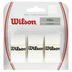 Outlet ✨ Wilson Pro Perforated Overgrip 3 Pack - White 🤩