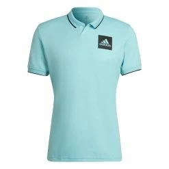 Deals ✨ Adidas Men's Paris FreeLift Polo Pulse Aqua ⌛
