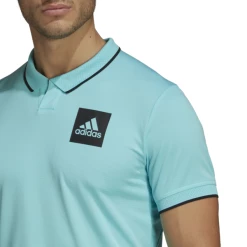 Deals ✨ Adidas Men's Paris FreeLift Polo Pulse Aqua ⌛ -Adidas Shop CPAD27181FreeliftPoloPulseAqua P6