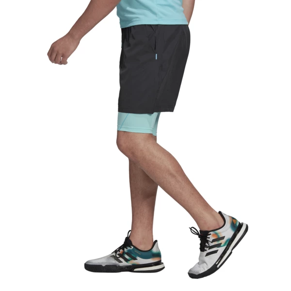 Hot Sale ๐ฅ Adidas Men's Paris 2 In 1 Shorts Carbon Pulse Aqua ๐งจ 4 Hot Sale ๐ฅ Adidas Men's Paris 2 In 1 Shorts Carbon Pulse Aqua ๐งจ - Image 4