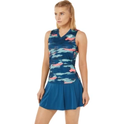 Wholesale 🎁 Asics 👩 Women's Match Graphic Tank Light Indigo 🔥 -Adidas Shop CTAC24694GraphicTankIndigo P5