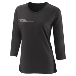 Promo ❤️ Wilson 👩 Women's Team II 3/4 Sleeve Tech Tee Black ✔️