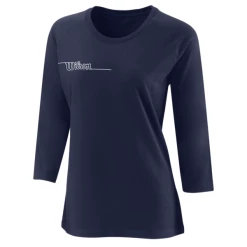 Promo 🔥 Wilson 👩 Women's Team II 3/4 Sleeve Tech Tee Team Navy 👍