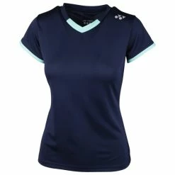 Budget 🛒 Yonex 👩 Women's YTL4 Crew T-Shirt Navy Blue 🌟