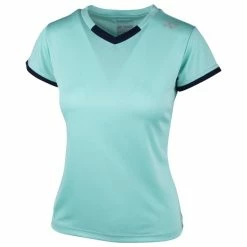 Promo 🥰 Yonex 👩 Women's YTL4 Crew T-Shirt Turquoise 👏