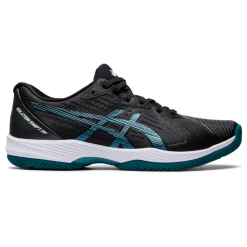 Discount 🔥 Asics Men's Solution Swift FF Tennis 👞 Shoe Black Misty Pine ⭐