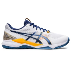 Outlet 💯 Asics Men's Gel Tactic Indoor 👞 Shoes White Deep Ocean 💯