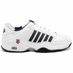 Best Sale 🔥 K-Swiss Defier RS Men's Tennis 👞 Shoes White 👗 Dress Blue Fiery Red ✨