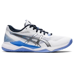 Best Pirce 🤩 Asics 👩 Women's Gel Tactic Indoor 👟 Shoes White Periwinkle Blue 🔔